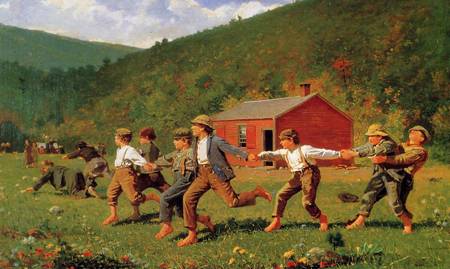 (image for) Handmade oil painting Copy paintings of famous artists Winslow Homers Paintings Snap the Whip 1872